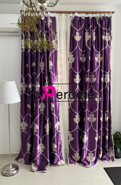 poze Draperie mov model cream baroc